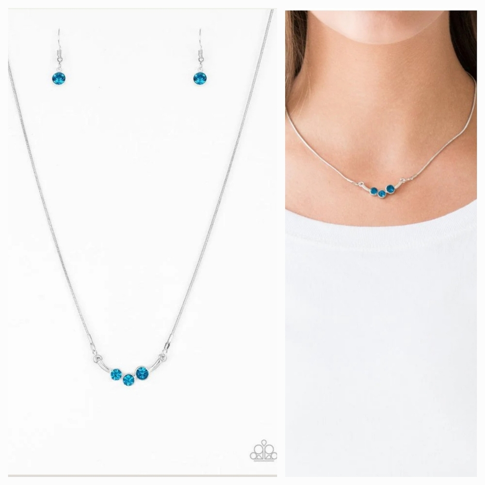 SPARKLING STARGAZER BLUE NECKLACE/EARRING SET